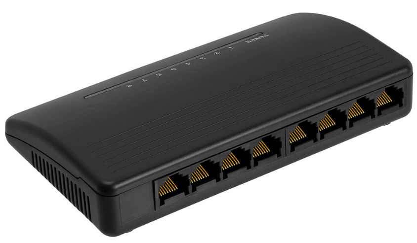 8-Port 10100 Mbps Fast Ethernet Network Switch RJ45 Ethernet Hub, Plug-and-Play, Fanless Quiet Design